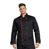 Bluza kucharska czarna długi rękaw lamówka roz.3XL – bluza kucharska – odzież gastronomiczna